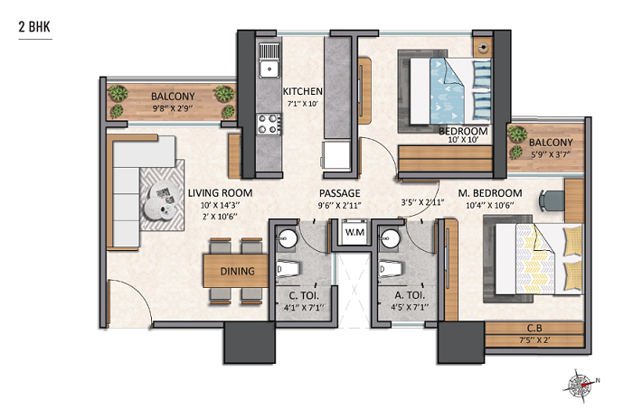 Pulse Majiwada Thane 2BHK Plan